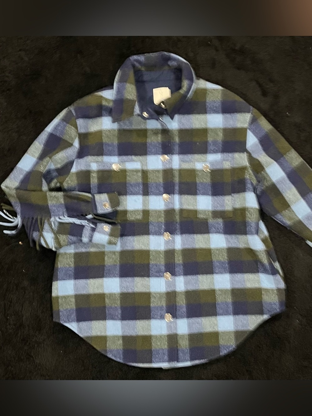 Joie Plaid Button Down Shirt in Blue & Green